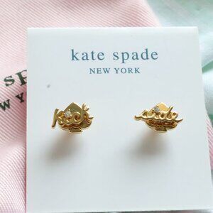❤️ Kate Spade Say Yes Sidekick Gold Stud Earrings ❤️